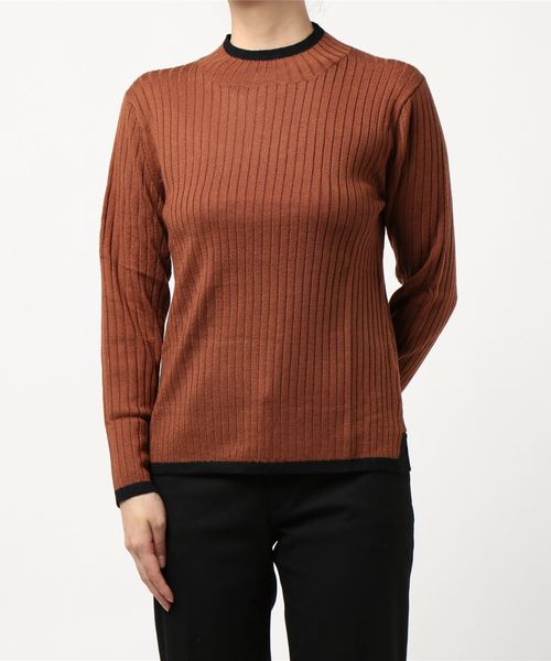 BELLUNA（ベルーナ）の「ウール入り配色デザインニットプルオーバー（ニット/セーター・レディース・ブラック系その他/グリーン系その他/グレー系その他/ブラウン系その他/ホワイト系その他・MEDIUM/LARGE/X-LARGE）」の14枚目の写真