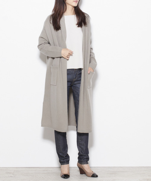 Tiara（ティアラ）の「AQUAリラックスカーディガン（カーディガン/ボレロ・レディース・ブラック/グレー系その他/モカ・FREE）」の9枚目の写真