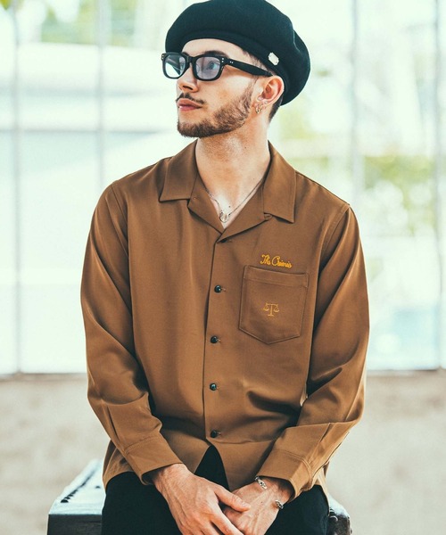 セール】SCALES EMBROIDELY TWILL STRETCH SHIRT（シャツ