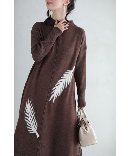 Cawaii カワイイ のワンピース 羽がふわり舞うニットミディアムワンピース W を購入できます French ワンピース ドレス Pave 羽がふわり舞うニットミディアムワンピース ワンピース Cawaii カワイイ のファッション