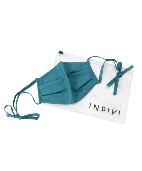 INDIVI（インディヴィ）の「【抗ウィルス性】デザインマスク（マスク・レディース・ライトグレー/ライトブルー/ブラック/ダークグリーン/ネイビー/オフホワイト/ダークグリーン系5・38/40）」の6枚目の写真