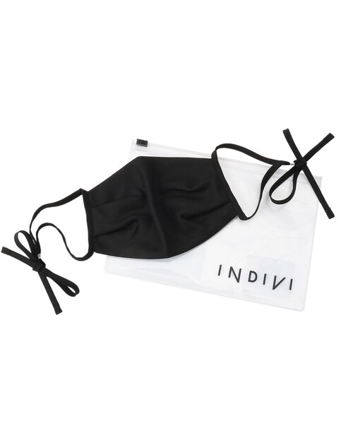 INDIVI（インディヴィ）の「【抗ウィルス性】デザインマスク（マスク・レディース・ライトグレー/ライトブルー/ブラック/ダークグリーン/ネイビー/オフホワイト/ダークグリーン系5・38/40）」の3枚目の写真