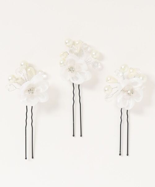 Catherine Cottage(キャサリンコテージ)の「フラワーピン3本セット(ヘアピン・キッズ・シルバー・FREE)」の2枚目の写真