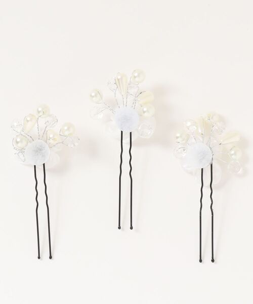 Catherine Cottage(キャサリンコテージ)の「フラワーピン3本セット(ヘアピン・キッズ・シルバー・FREE)」の4枚目の写真