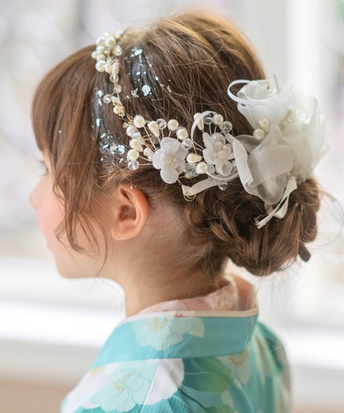 Catherine Cottage(キャサリンコテージ)の「フラワーピン3本セット(ヘアピン・キッズ・シルバー・FREE)」の5枚目の写真