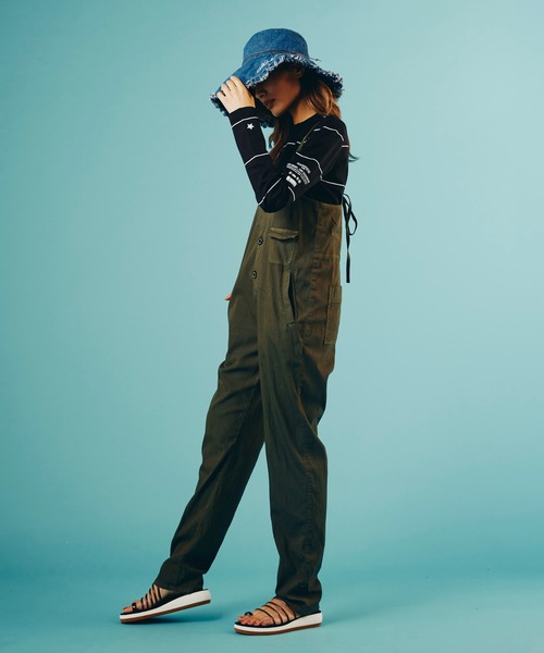 DOUBLE STANDARD CLOTHING（ダブルスタンダードクロージング）の「ニ浴染めオールインワン（つなぎ/オールインワン・レディース・ブラック/カーキ・38/36）」の7枚目の写真