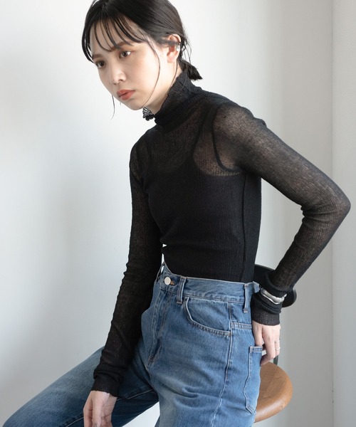 Aunt Marie's(アントマリーズ)の「シアータートルネックプルオーバー / AUNT MARIE'S(ニット/セーター・レディース・アイボリー/ライトブルー/ライトグリーン/ブラック・FREE)」の9枚目の写真