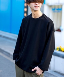 ストレッチR/Tスムース フレアスリーブ ワイドシルエット リラクシング ロンTEE