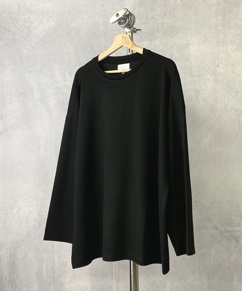 Beno（ビーノ）の「ストレッチR/Tスムース フレアスリーブ ワイドシルエット リラクシング ロンTEE（Tシャツ/カットソー・メンズ・ブラック/サックスブルー/スモークピンク/オフホワイト/ブルーグリーン/ライトベージュ/ラベンダー/テラコッタ・FREE）」の17枚目の写真