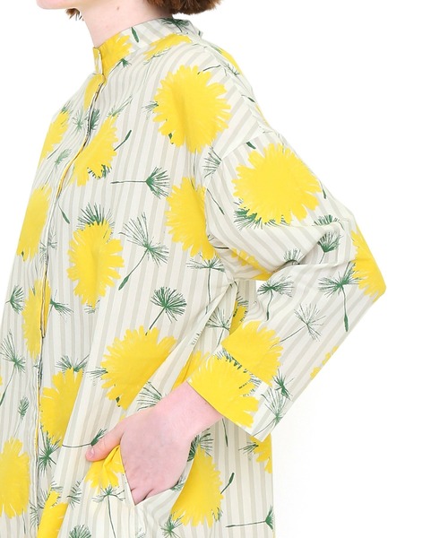 ダンデライオンストライプ Tshirts 2way長袖シャツワンピース ライトグレー シャツワンピース Design Store Design Tshirts Store Graniph デザイン ティーシャツ ストア グラニフ のファッション