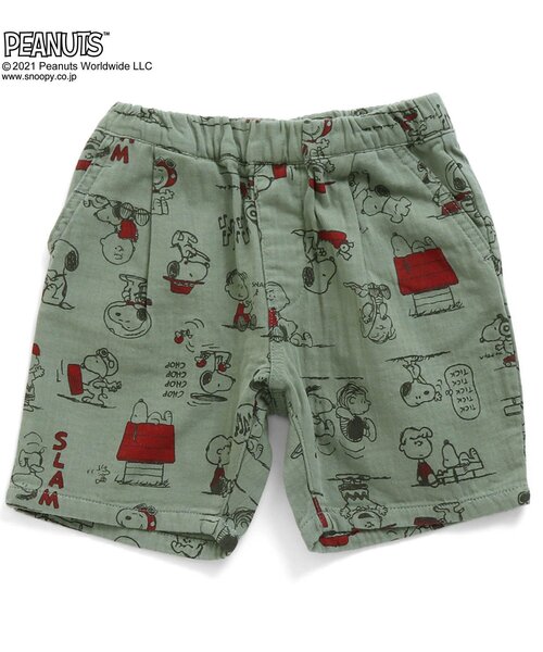 F.O.KIDS（エフオーキッズ）の「PEANUTSコラボ タックハーフパンツ 5分丈（その他パンツ・キッズ・ブルー/キナリ/イエロー/ブラウン・90/120/95/110/100/80/140/130）」の4枚目の写真