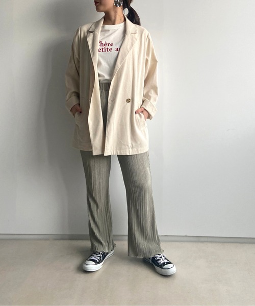 prose verse（プロズヴェール）の「サテンミニプリーツセミフレアパンツ（その他パンツ・レディース・ブラック/パープル/アイボリー/ミント/モカ/グレイッシュベージュ/イエロー・ﾌﾘ-）」の8枚目の写真