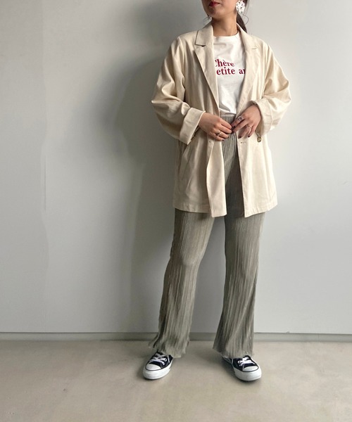 prose verse（プロズヴェール）の「サテンミニプリーツセミフレアパンツ（その他パンツ・レディース・ブラック/パープル/アイボリー/ミント/モカ/グレイッシュベージュ/イエロー・ﾌﾘ-）」の13枚目の写真