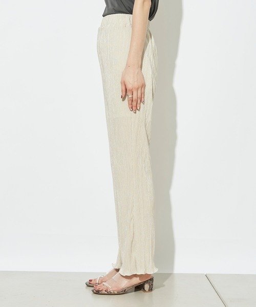 prose verse（プロズヴェール）の「サテンミニプリーツセミフレアパンツ（その他パンツ・レディース・ブラック/パープル/アイボリー/ミント/モカ/グレイッシュベージュ/イエロー・ﾌﾘ-）」の9枚目の写真