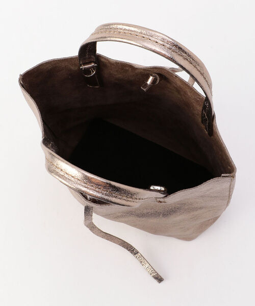 MARLON FIRENZE(マーロンフィレンツェ)の「【MARLON/マーロン】SHOPPER SMALL LAMINATO トートバッグ(トートバッグ・レディース・ゴールド/シルバー・FREE)」の4枚目の写真