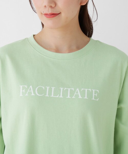 SHOO・LA・RUE（シューラルー）の「◆シンプルロゴ天竺Tシャツ（Tシャツ/カットソー・レディース・ブラック/ホワイト系/ダークグリーン・03/04/02）」の9枚目の写真