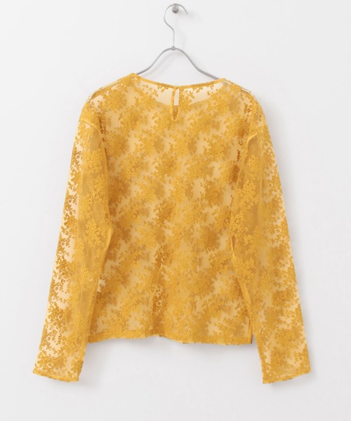 KBF+（ケービーエフプラス）の「KBF+　チュール刺繍プルオーバー（その他トップス・レディース・オフホワイト/ブルー系その他/キャメル・ONE）」の8枚目の写真