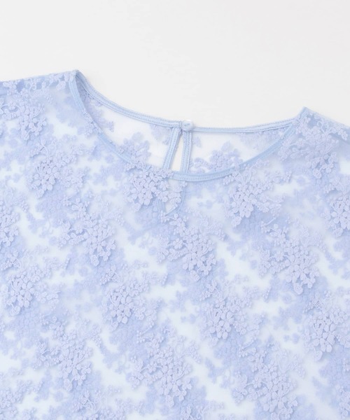 KBF+（ケービーエフプラス）の「KBF+　チュール刺繍プルオーバー（その他トップス・レディース・オフホワイト/ブルー系その他/キャメル・ONE）」の13枚目の写真