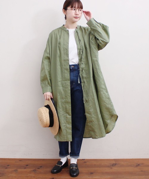 fig Ｌondon（フィグロンドン）の「BOYANG LINEN OP（ワンピース・レディース・グリーン/ホワイト/ブラック・FREE）」の8枚目の写真