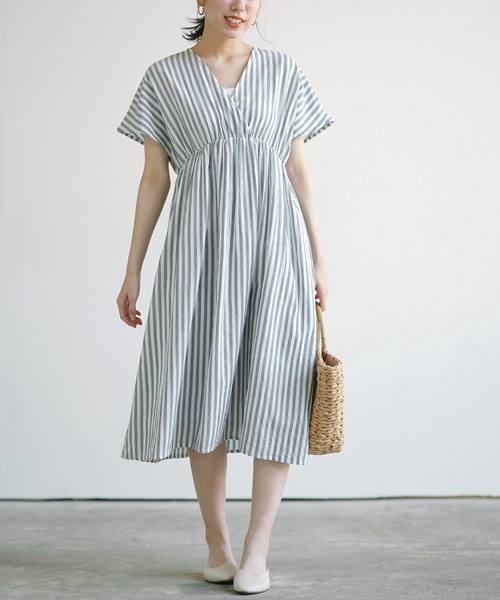 ストライプカシュクールワンピース ワンピース Rps アールピーエス のファッション通販 Zozotown ストライプカシュクールワンピース ワンピース Rps アールピーエス のファッション通販 Zozotown