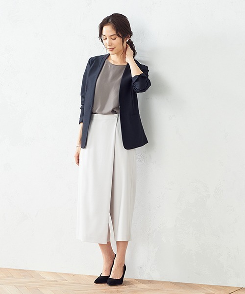 COMME CA MODELS（コムサモデルズ）の「２ＷＡＹラップパンツ（その他パンツ・レディース・ライトグレー/ネイビー・SMALL/MEDIUM/LARGE/X-LARGE/X-SMALL）」の3枚目の写真