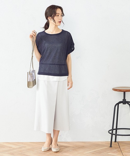 COMME CA MODELS（コムサモデルズ）の「２ＷＡＹラップパンツ（その他パンツ・レディース・ライトグレー/ネイビー・SMALL/MEDIUM/LARGE/X-LARGE/X-SMALL）」の4枚目の写真