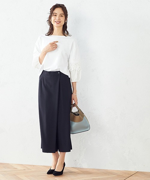 COMME CA MODELS（コムサモデルズ）の「２ＷＡＹラップパンツ（その他パンツ・レディース・ライトグレー/ネイビー・SMALL/MEDIUM/LARGE/X-LARGE/X-SMALL）」の6枚目の写真