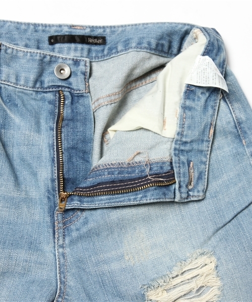 Heather(ヘザー)の「デニムボーイフレンドダメージパンツ 554980(デニムパンツ・レディース・ライトブルー・SMALL/MEDIUM)」の8枚目の写真