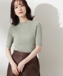 N.（N. Natural Beauty Basic） | ◆ショルダーボタンリブニット(ニット/セーター)