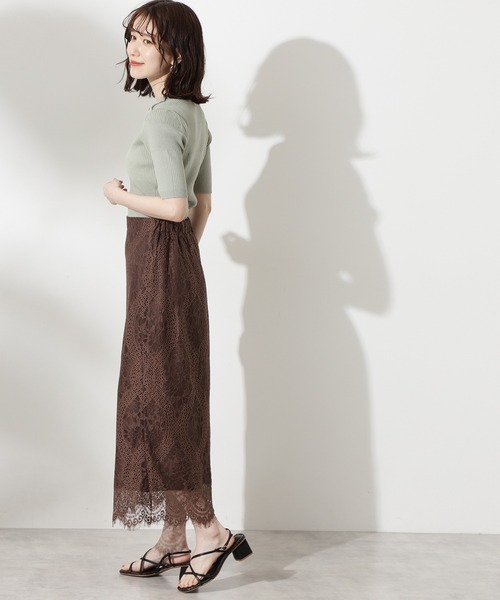 N.(N. Natural Beauty Basic)(エヌエヌナチュラルビューティーベーシック)の「◆ショルダーボタンリブニット(ニット/セーター・レディース・ブラック/ネイビー/オフホワイト/ライトグリーン・MEDIUM)」の10枚目の写真