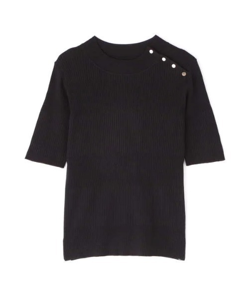 N.(N. Natural Beauty Basic)(エヌエヌナチュラルビューティーベーシック)の「◆ショルダーボタンリブニット(ニット/セーター・レディース・ブラック/ネイビー/オフホワイト/ライトグリーン・MEDIUM)」の21枚目の写真