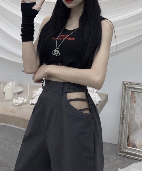 KOR（ケーオーアール）の「フロントオープンジョガーパンツ（スラックス・レディース・オレンジ/ブラック/グレー・S/M/L）」の19枚目の写真