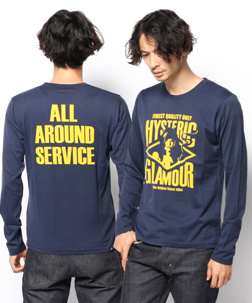 ヒステリックグラマー 長袖Tシャツ グレー ネイビー HYSTERIC GLAMOUR（ヒステリックグラマー）の「ORIGINAL QUALITY