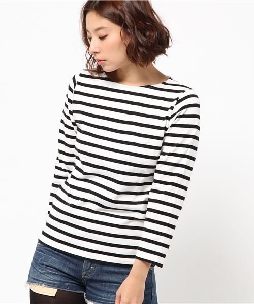 WEGO（ウィゴー）の「WEGO/ベーシックボーダーTシャツ（Tシャツ/カットソー・レディース・ブラック/グレー/ブルー/トリコロール・FREE）」の5枚目の写真