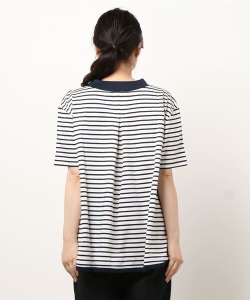 Pao de lo（パオデロ）の「【VOYAGE】コンパクトスーピマボーダーカットソー（Tシャツ/カットソー・レディース・アイボリー/ブラック系その他/ダークネイビー・9号）」の5枚目の写真