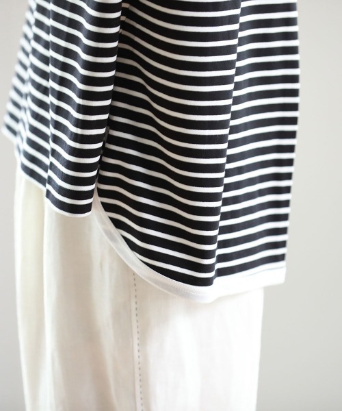 Pao de lo（パオデロ）の「【VOYAGE】コンパクトスーピマボーダーカットソー（Tシャツ/カットソー・レディース・アイボリー/ブラック系その他/ダークネイビー・9号）」の20枚目の写真
