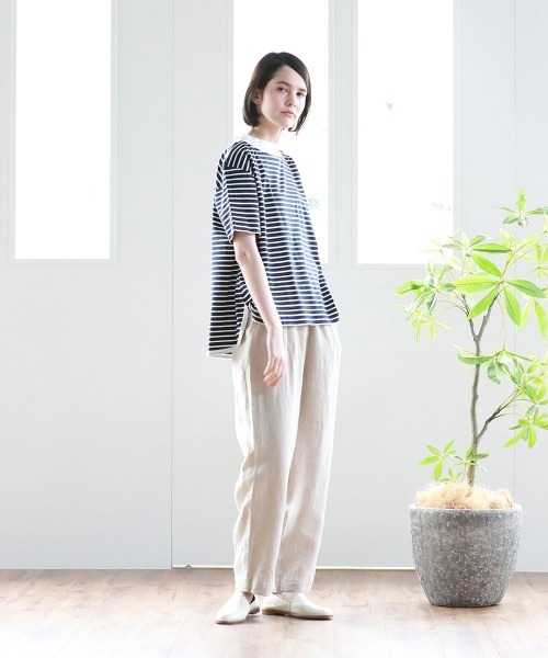 Pao de lo（パオデロ）の「【VOYAGE】コンパクトスーピマボーダーカットソー（Tシャツ/カットソー・レディース・アイボリー/ブラック系その他/ダークネイビー・9号）」の17枚目の写真