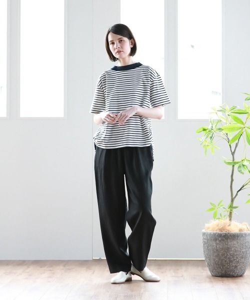 Pao de lo（パオデロ）の「【VOYAGE】コンパクトスーピマボーダーカットソー（Tシャツ/カットソー・レディース・アイボリー/ブラック系その他/ダークネイビー・9号）」の15枚目の写真