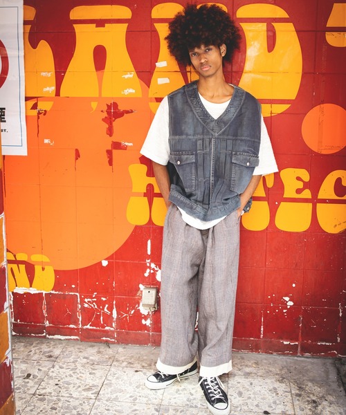 masterkey（マスターキー）の「masterkey マスターキー / SHAWL RIDERS-PT 2タックワイドスラックス / MK21S-SET-08-1（スラックス・メンズ・ブラック/ベージュ・2/1）」の3枚目の写真