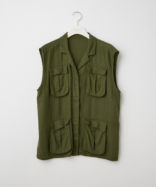 CIAOPANIC TYPY（チャオパニックティピー）の「リネンレーヨンミリタリーベスト（ベスト・レディース・カーキ・ONE SIZE）」の11枚目の写真