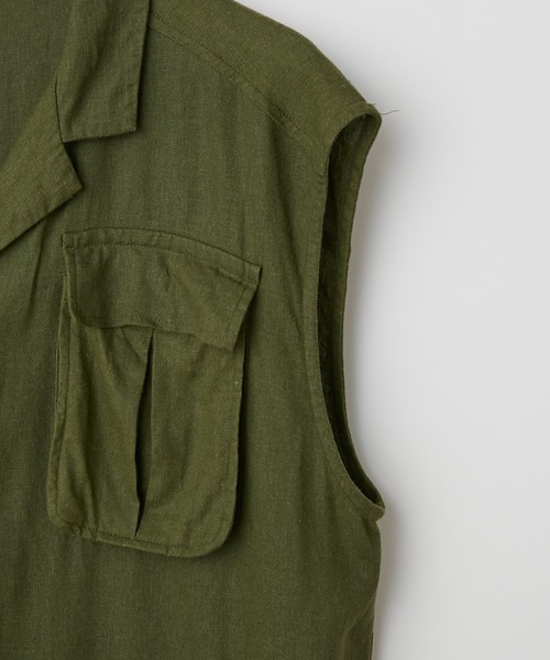 CIAOPANIC TYPY（チャオパニックティピー）の「リネンレーヨンミリタリーベスト（ベスト・レディース・カーキ・ONE SIZE）」の14枚目の写真