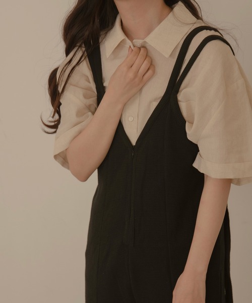 lawgy(ラウジー)の「linen with collar shirt(シャツ/ブラウス・レディース・ベージュ/ブラウン・FREE)」の6枚目の写真