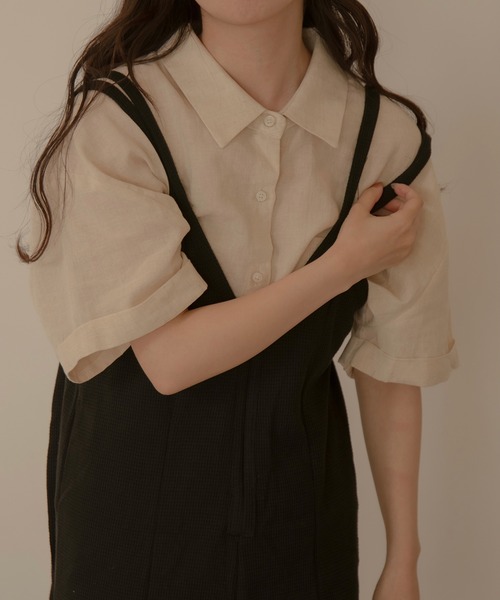 lawgy(ラウジー)の「linen with collar shirt(シャツ/ブラウス・レディース・ベージュ/ブラウン・FREE)」の12枚目の写真