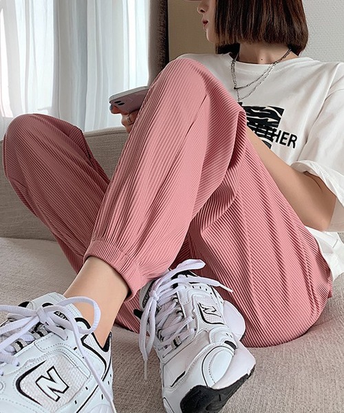 Ulysses（ユリシス）の「リブジョガーパンツ（その他パンツ・レディース・ベージュ/ブラック/ブルー/ピンク/グレー・M/L）」の5枚目の写真