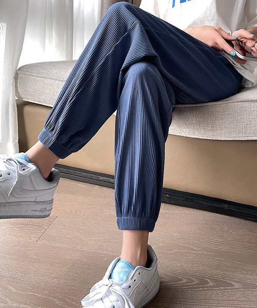 Ulysses（ユリシス）の「リブジョガーパンツ（その他パンツ・レディース・ベージュ/ブラック/ブルー/ピンク/グレー・M/L）」の4枚目の写真