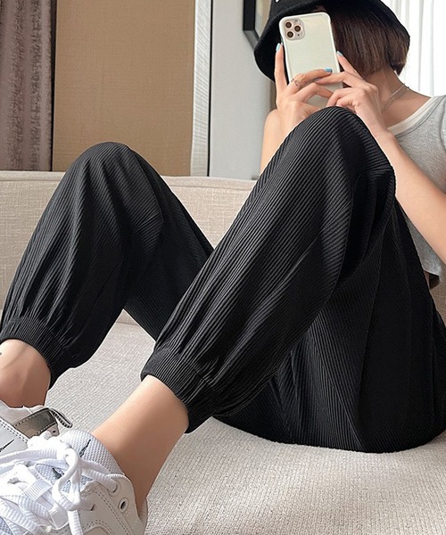 Ulysses（ユリシス）の「リブジョガーパンツ（その他パンツ・レディース・ベージュ/ブラック/ブルー/ピンク/グレー・M/L）」の7枚目の写真