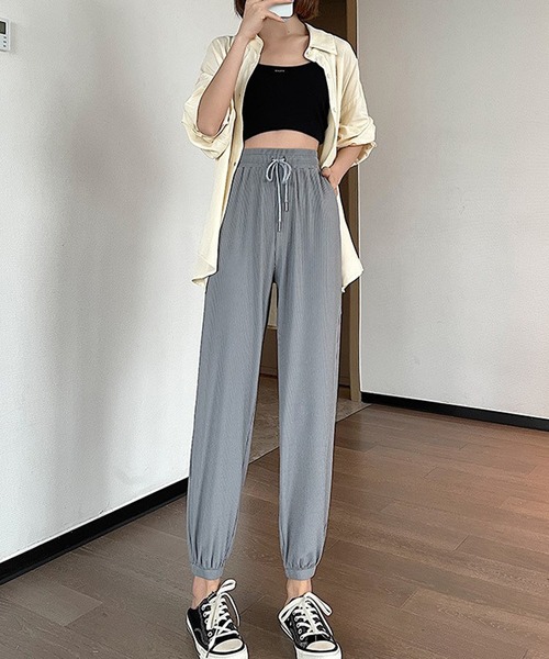 Ulysses（ユリシス）の「リブジョガーパンツ（その他パンツ・レディース・ベージュ/ブラック/ブルー/ピンク/グレー・M/L）」の21枚目の写真