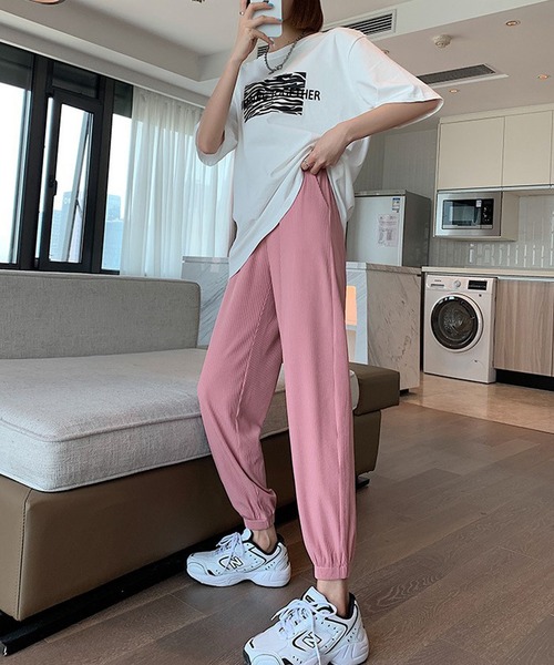 Ulysses（ユリシス）の「リブジョガーパンツ（その他パンツ・レディース・ベージュ/ブラック/ブルー/ピンク/グレー・M/L）」の16枚目の写真