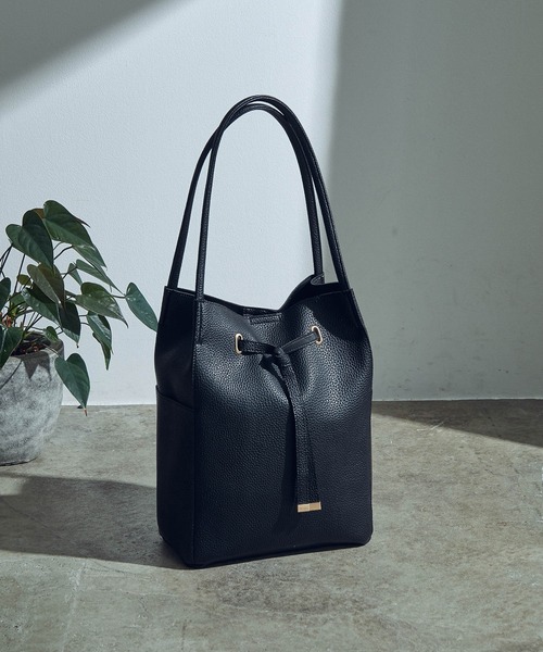 VIS（ビス）の「【A4対応】フロントタイトートバッグ（トートバッグ・レディース・ブラック/グリーン系その他/ベージュ系その他/キナリ/ベージュ系その他2/サックスブルー・FREE）」の13枚目の写真