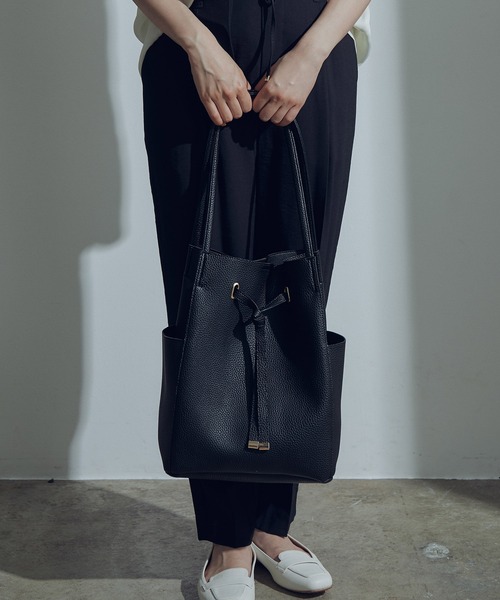 VIS（ビス）の「【A4対応】フロントタイトートバッグ（トートバッグ・レディース・ブラック/グリーン系その他/ベージュ系その他/キナリ/ベージュ系その他2/サックスブルー・FREE）」の19枚目の写真